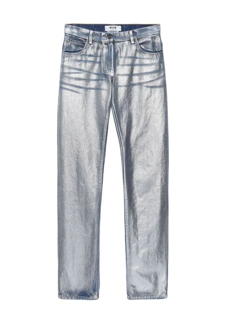 Msgm Blue Cotton Pants