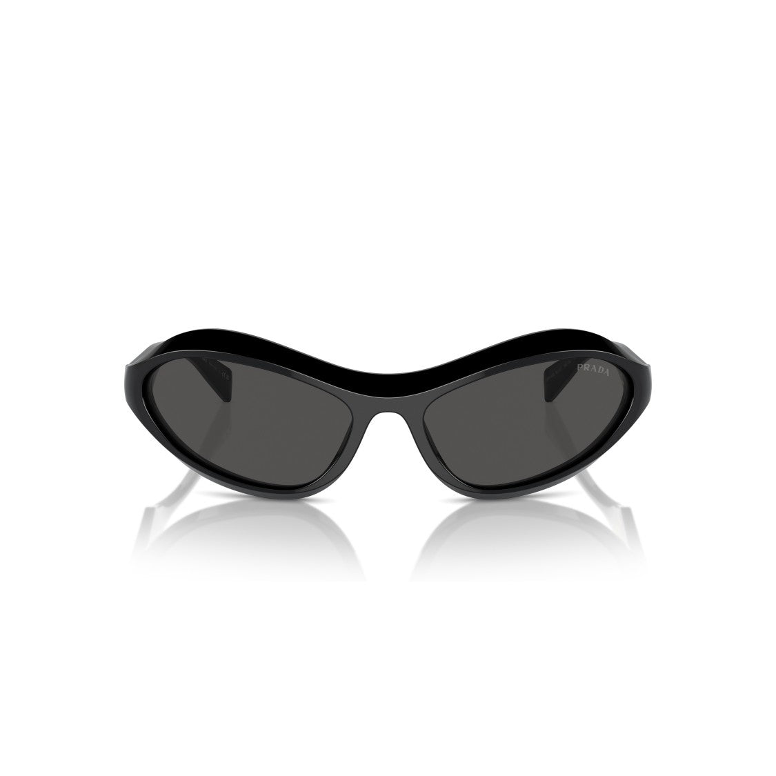 Prada 0Pr A20s Oval-Shape Black Acetate Sunglasses