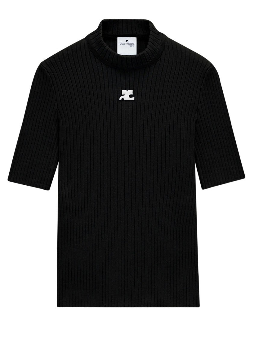 Courrèges Fitted Vertical Ribbed Texture Top