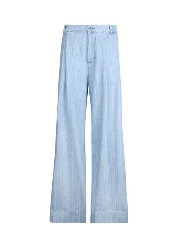 Liu Jo High-Waisted Wide-Leg Trousers In Powder Blue Denim