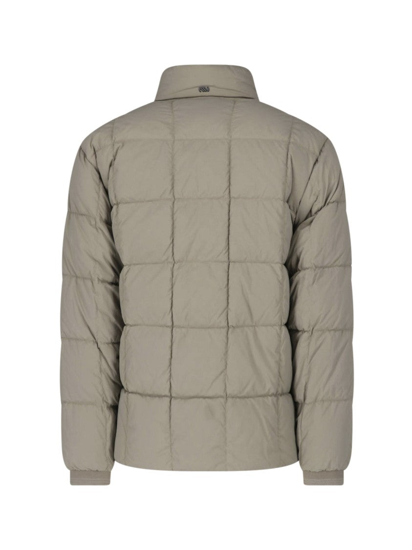Massimo Osti Studio Grey Quilted Padded Down Jacket