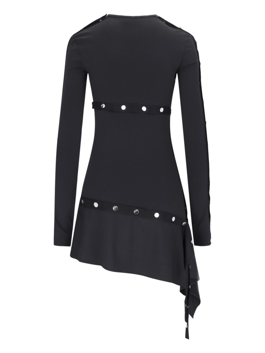 The Attico Black Jersey Mini Dress