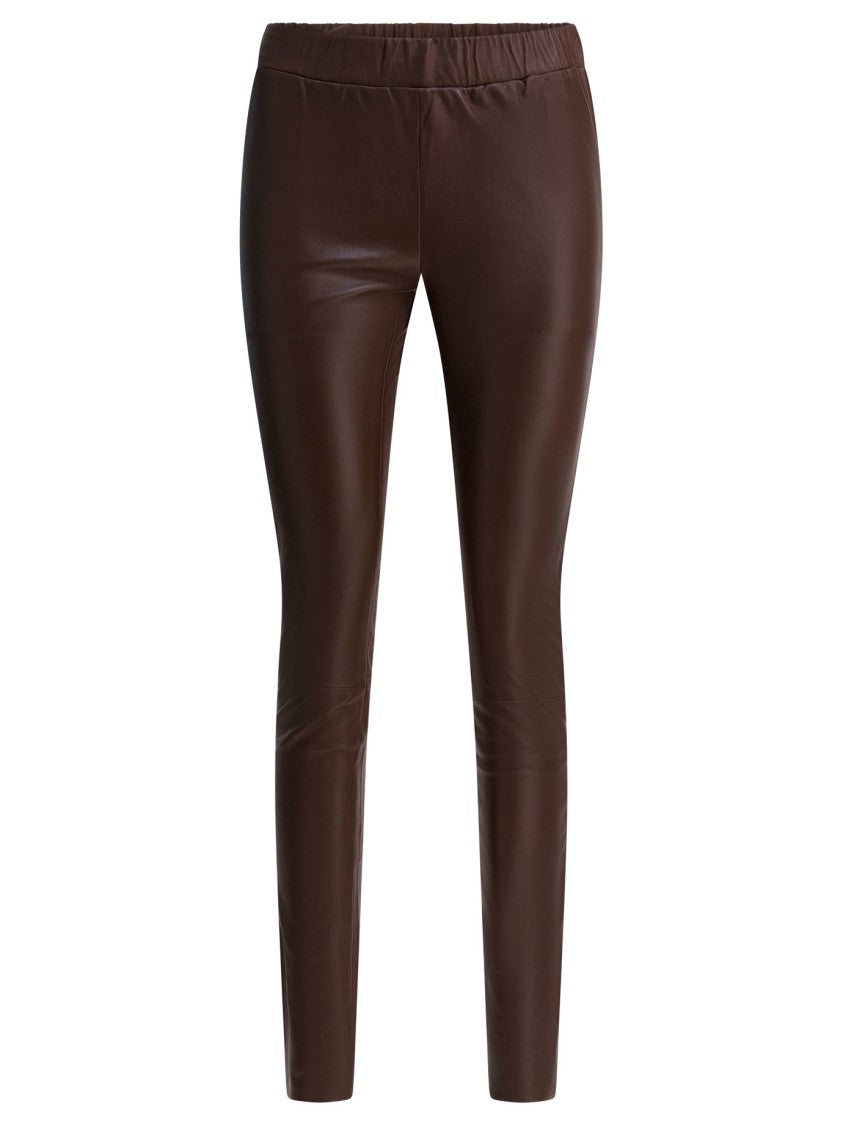 Max&Moi Tailored Brown Trousers With Glossy Finish