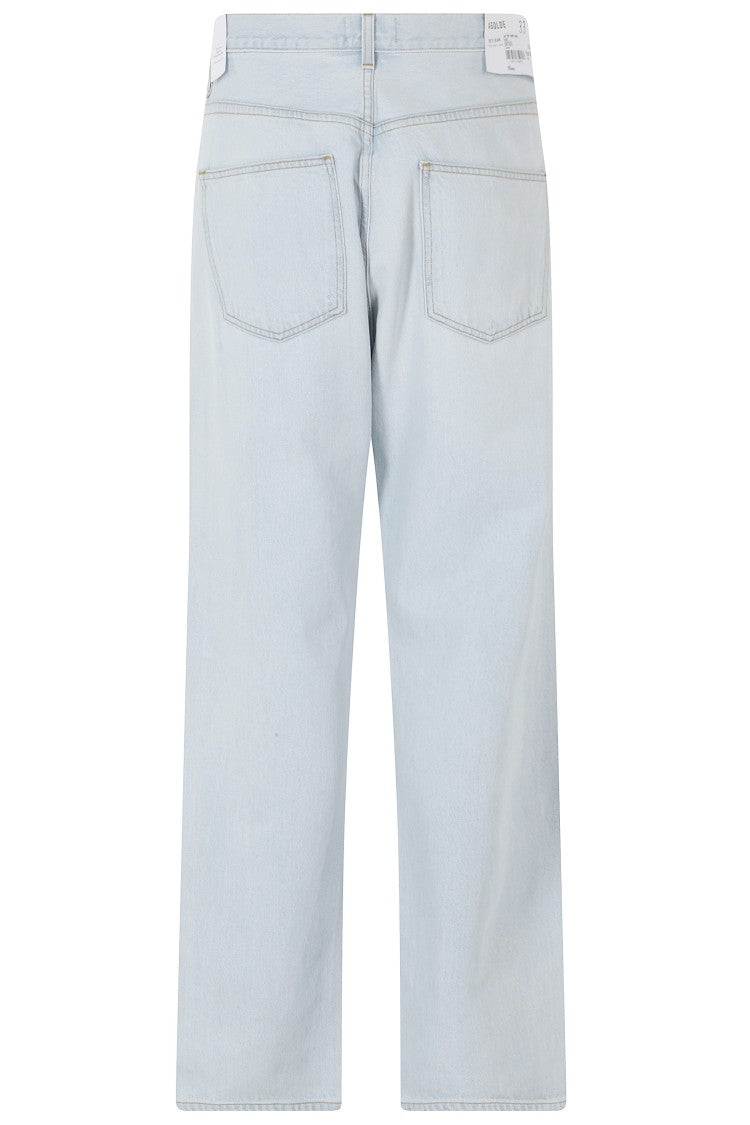 Agolde Light Denim 90S Five-Pocket Wide-Leg Cotton Jeans