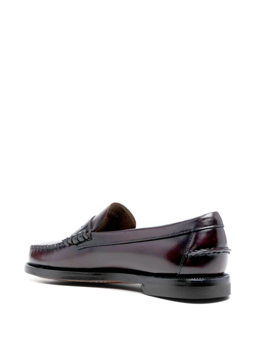 Sebago Polished Leather Loafers With Penny Strap Detail
