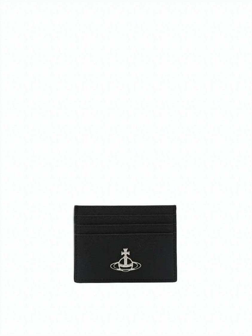 Vivienne Westwood Rectangular Black Leather Cardholder