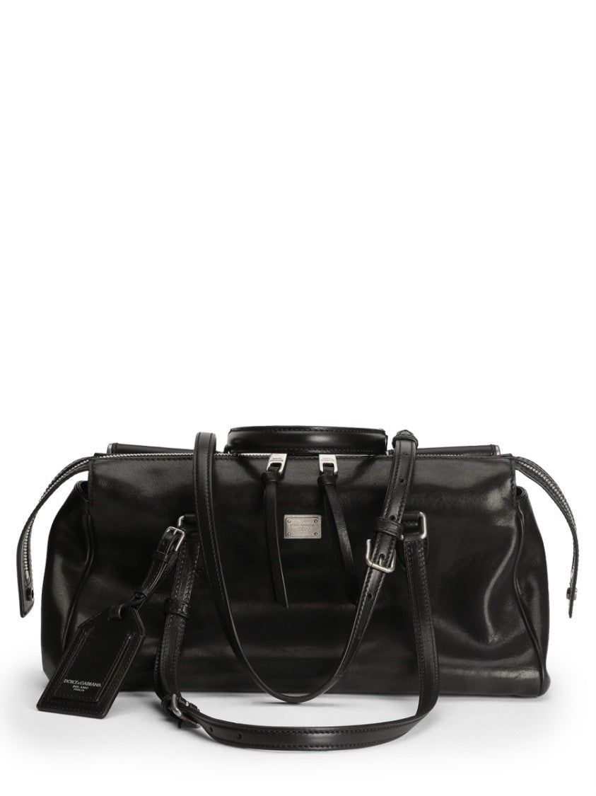 Dolce & Gabbana Black Elongated Structured Shoulder Bag