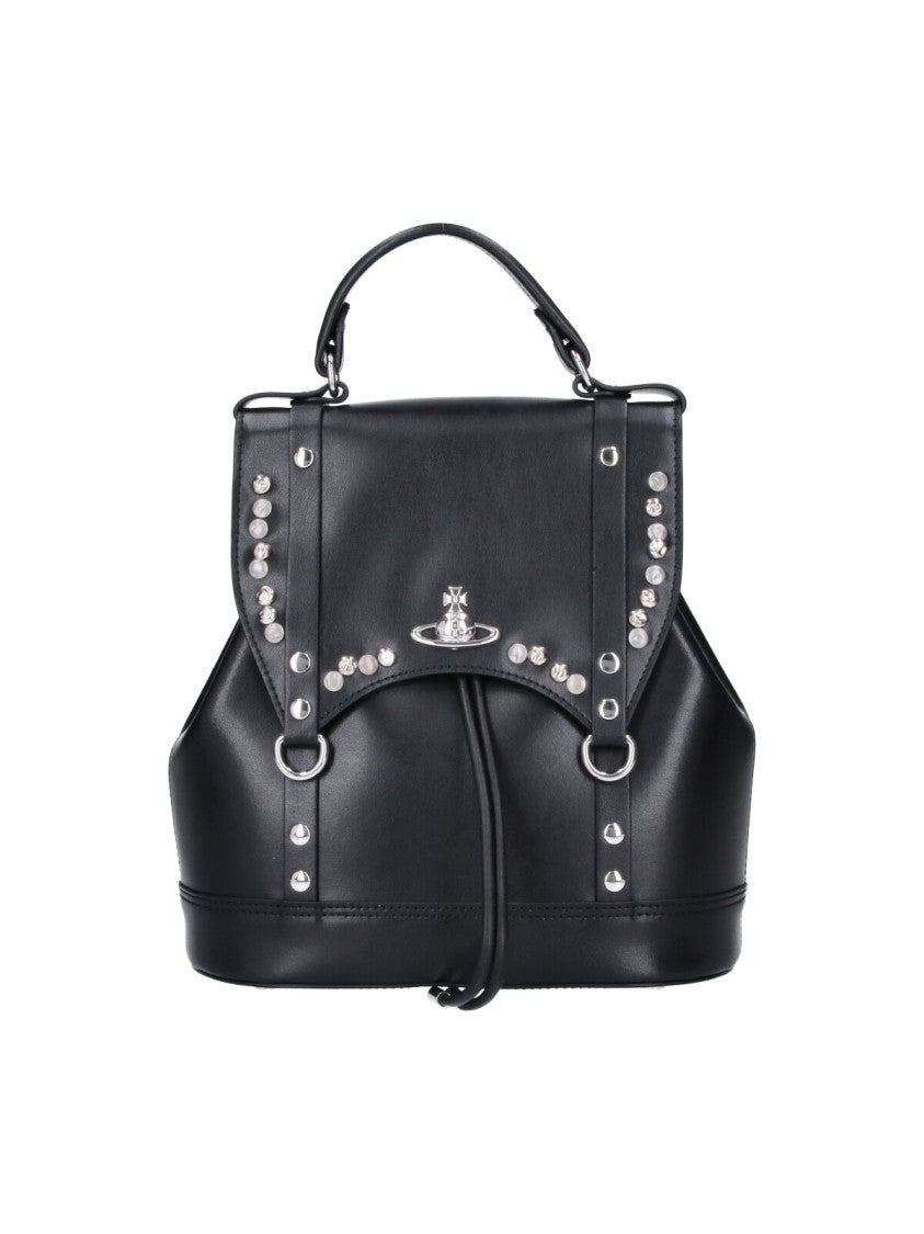 Vivienne Westwood Max Compact Studded Orb Leather Backpack
