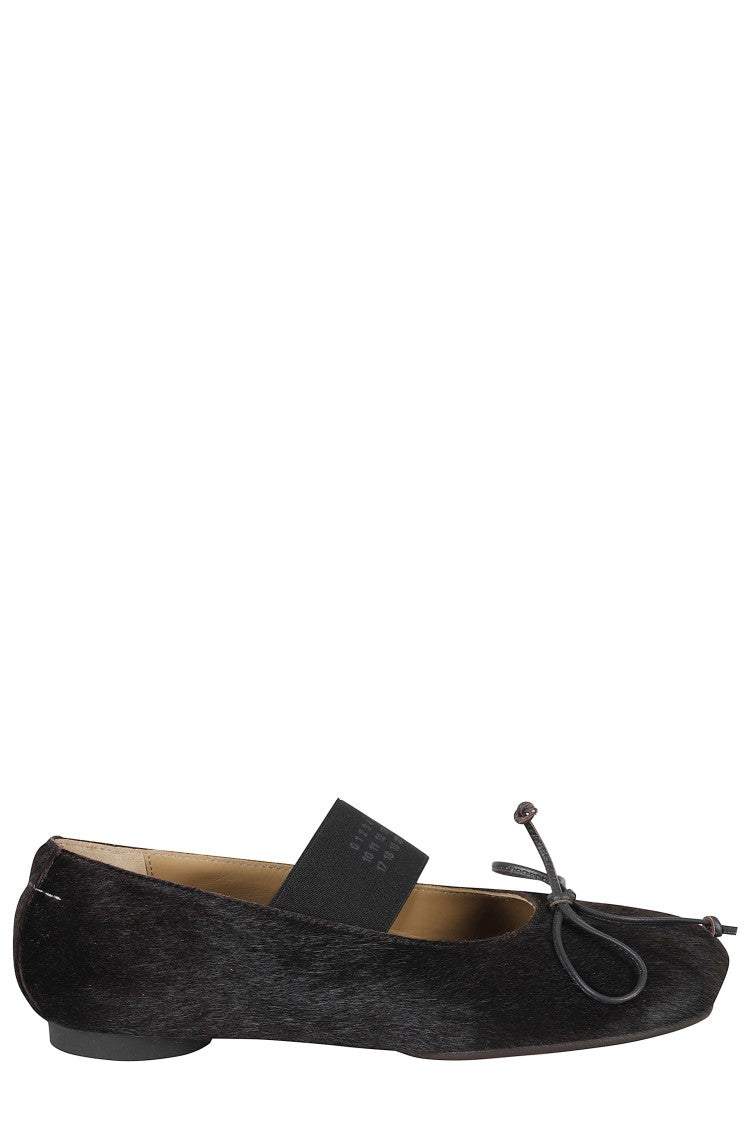 Mm6 By Maison Margiela Bow Detail Leather Ballet Flats