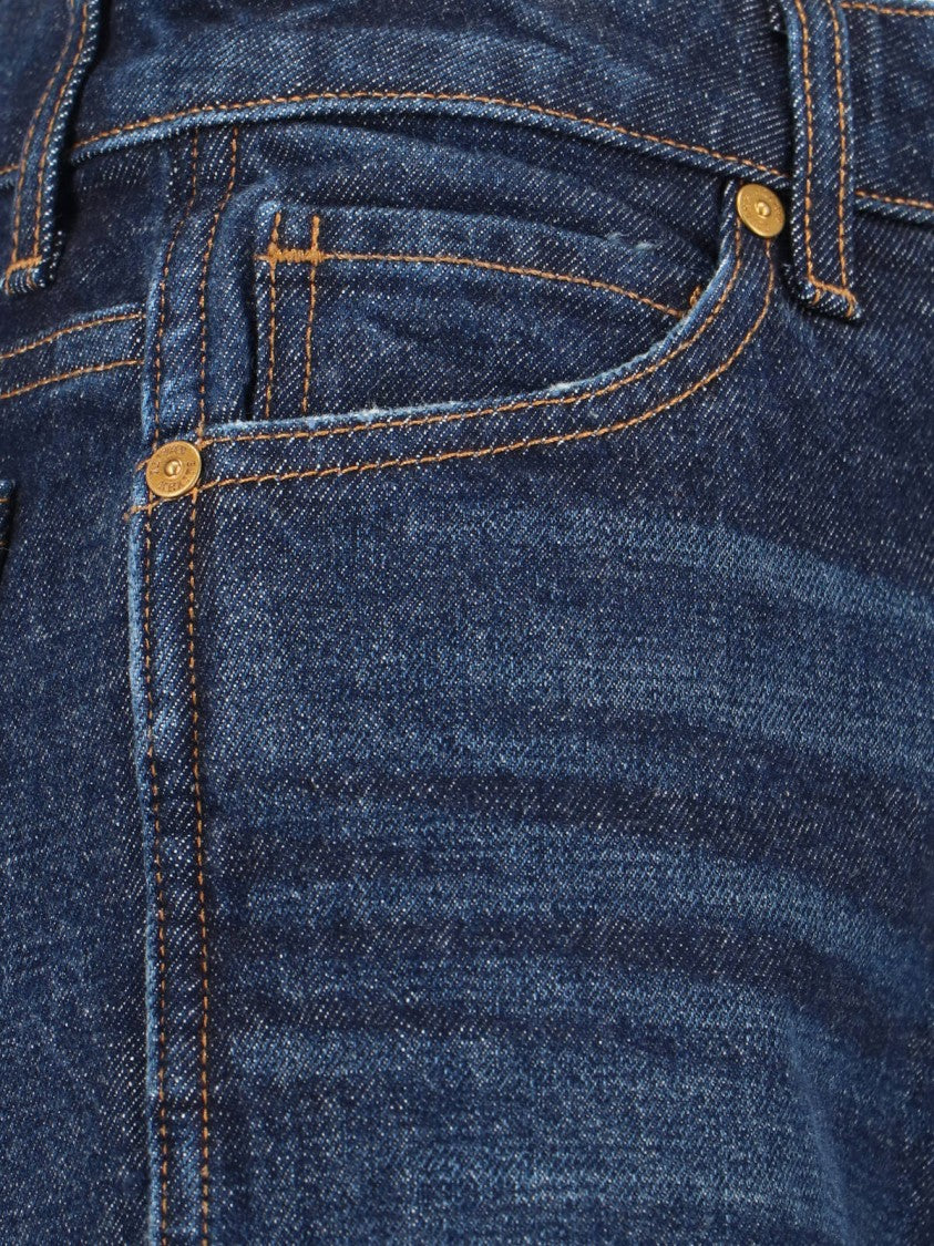 Khaite Blue High-Waisted Bootcut Denim Jeans