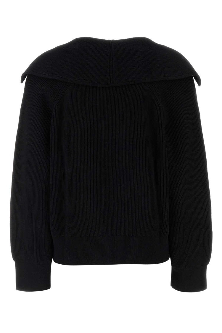 Bottega Veneta Black Stretch Cotton Blend Polo Shirt