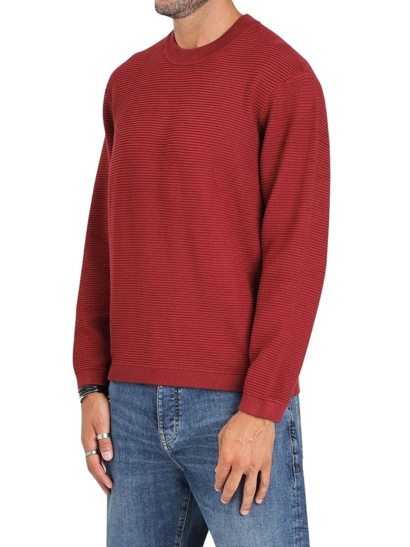 Armani Exchange Red Viscose-Blend Crewneck Sweater