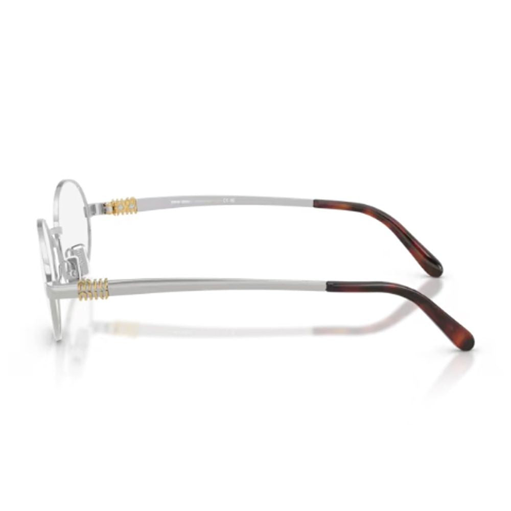 Miu Miu Slim Oval Silver-Tone Frame With Acetate Tips