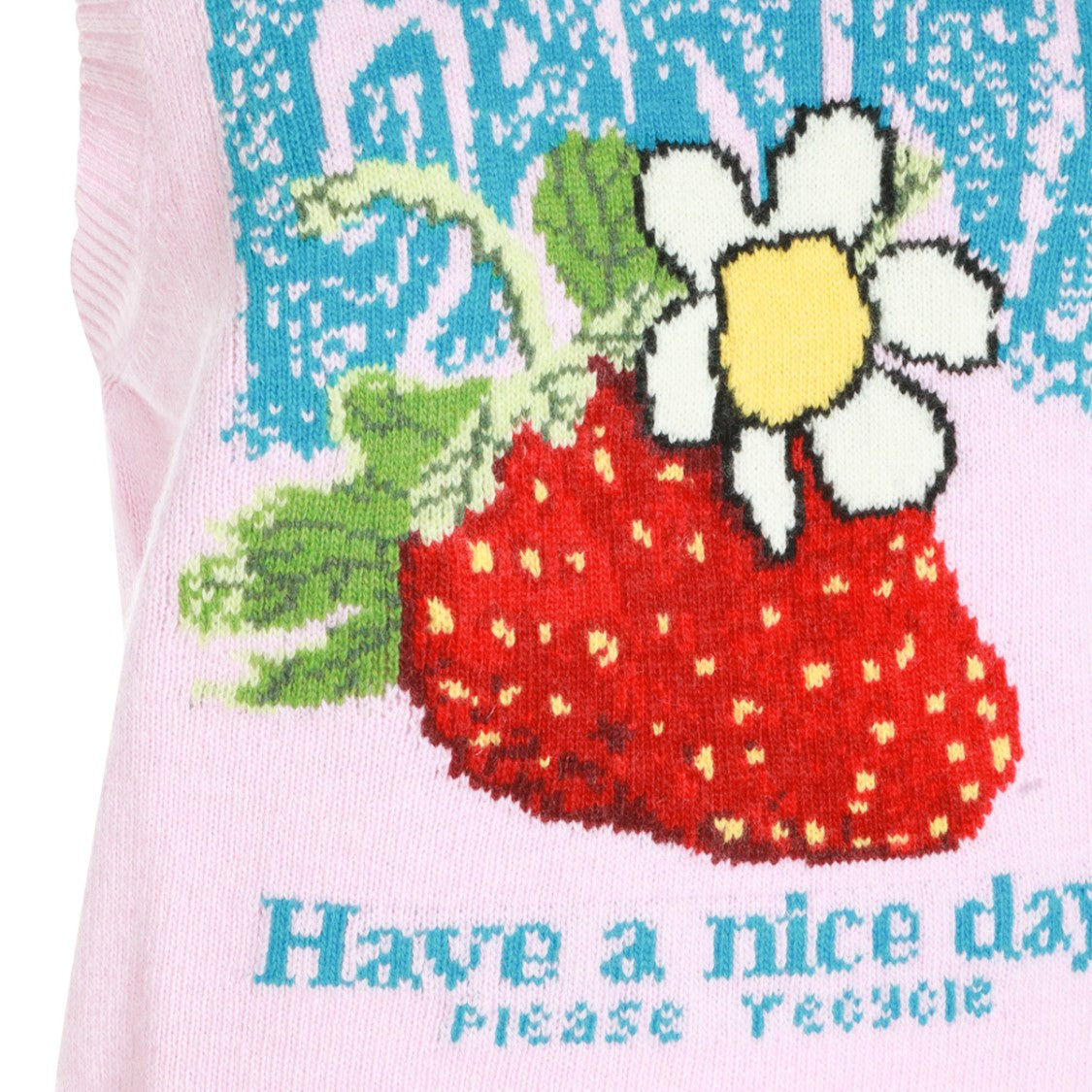 Ganni Playful Knit Sweater With Strawberry And Floral Print