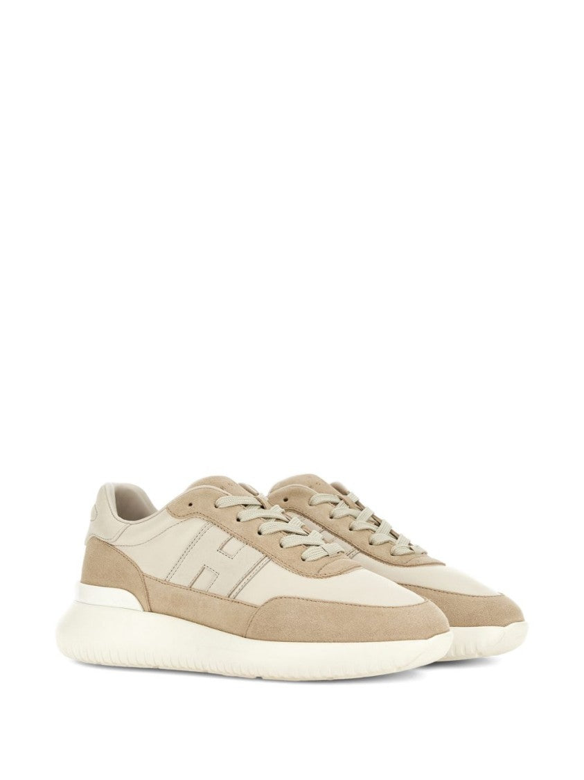 Hogan Beige Suede Overlay Sneakers
