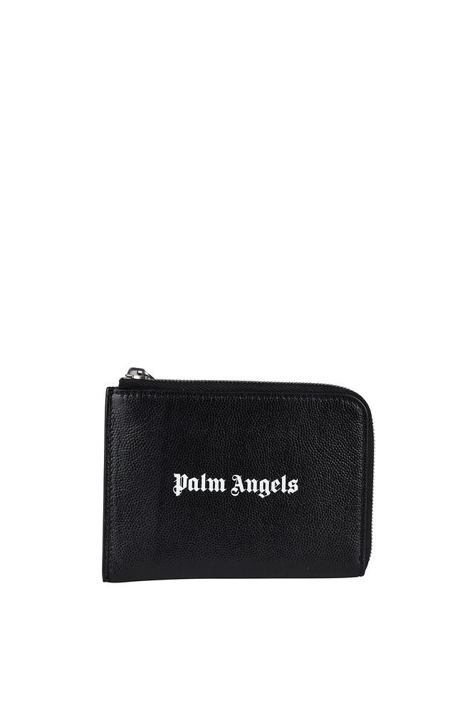 Palm Angels Black Grained Leather Wallet