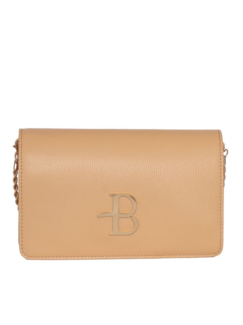 Ballantyne Compact Calf Leather Flap Bag With Chain Strap