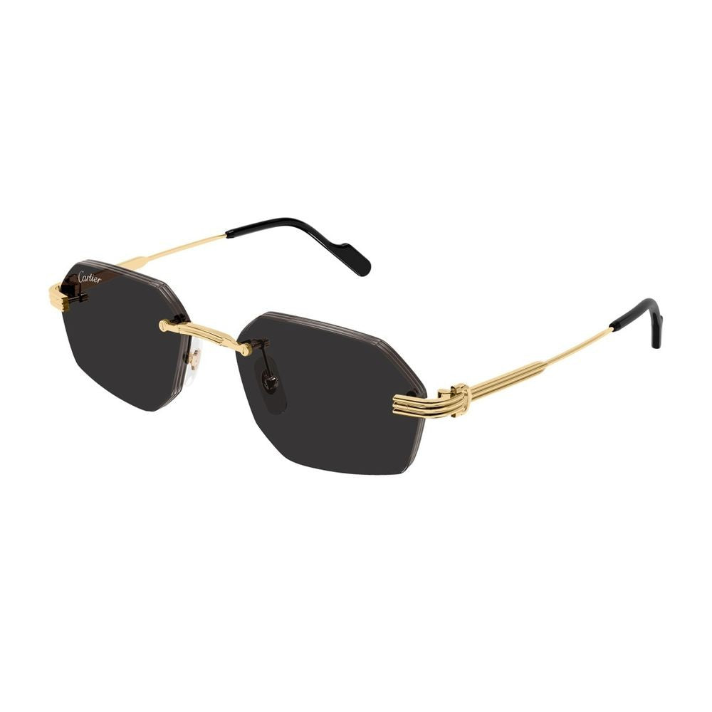 Cartier Rimless Geometric Sunglasses With Gold-Tone Frame