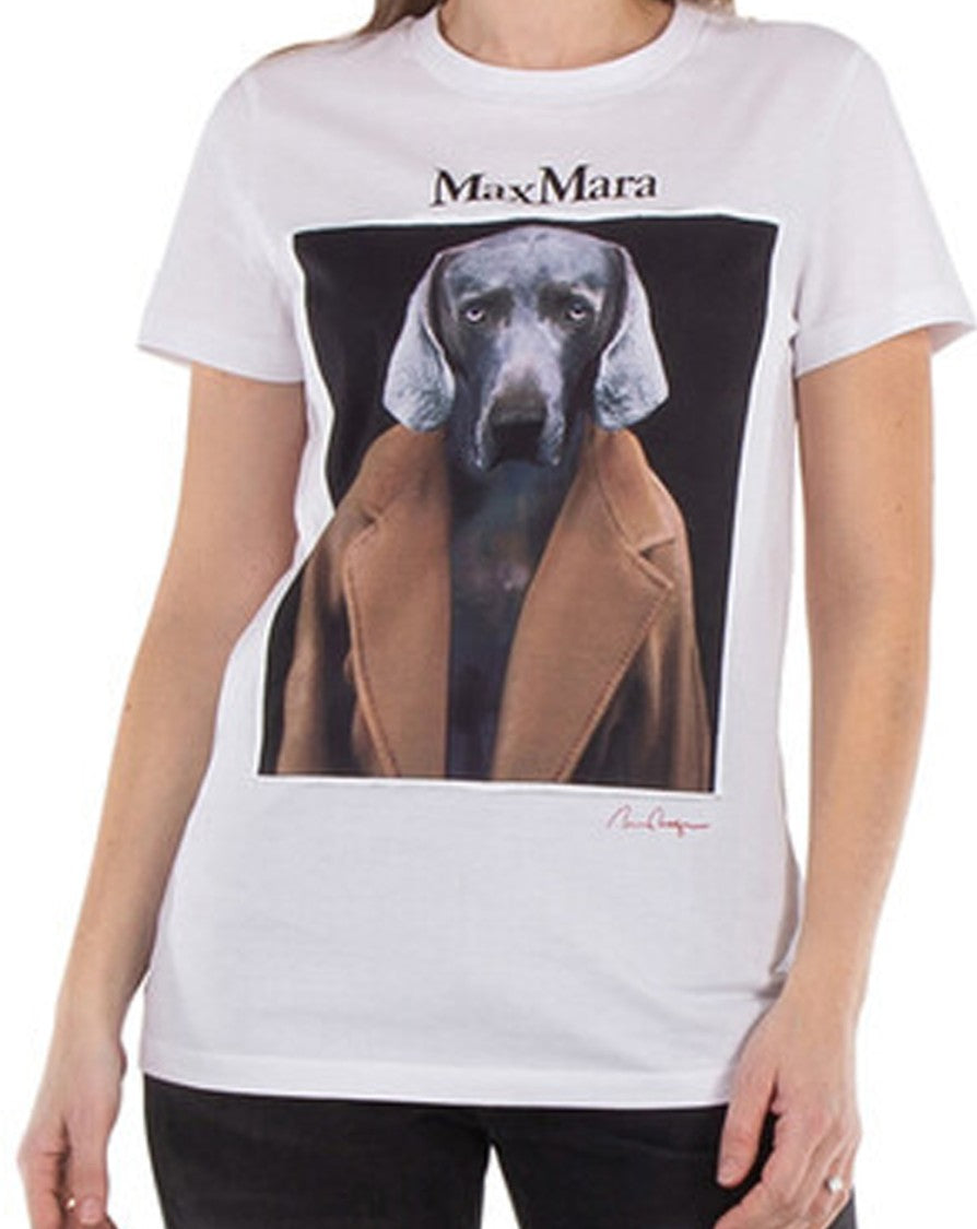 Max Mara Graphic Print Short-Sleeve T-Shirt With Dog Motif