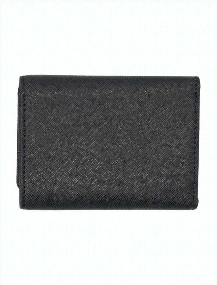 Vivienne Westwood Textured Leather Tri-Fold Wallet With Metallic Emblem
