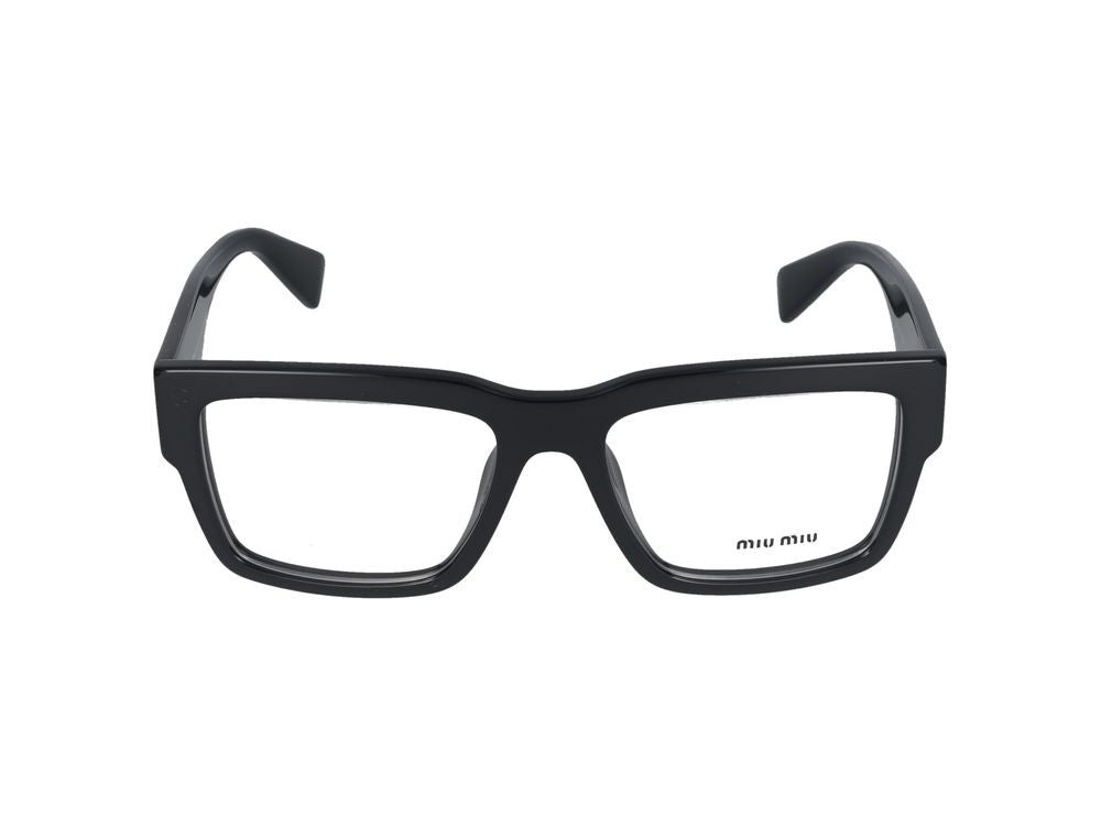 Miu Miu Black 0Mu 02Xv Oversized Square Acetate Eyeglasses