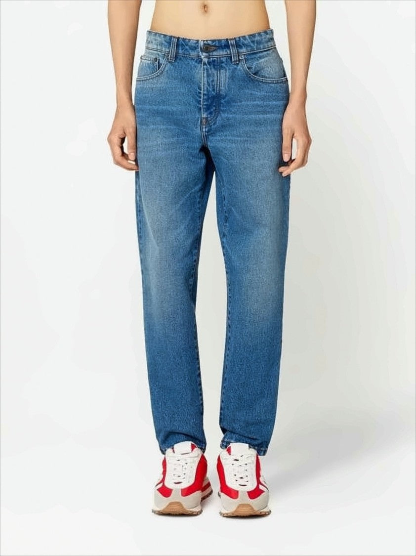 Ami Classic Straight-Leg Denim Pants With Subtle Fading