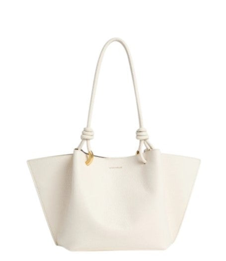 Coccinelle Structured White Grained Leather Shoulder Bag