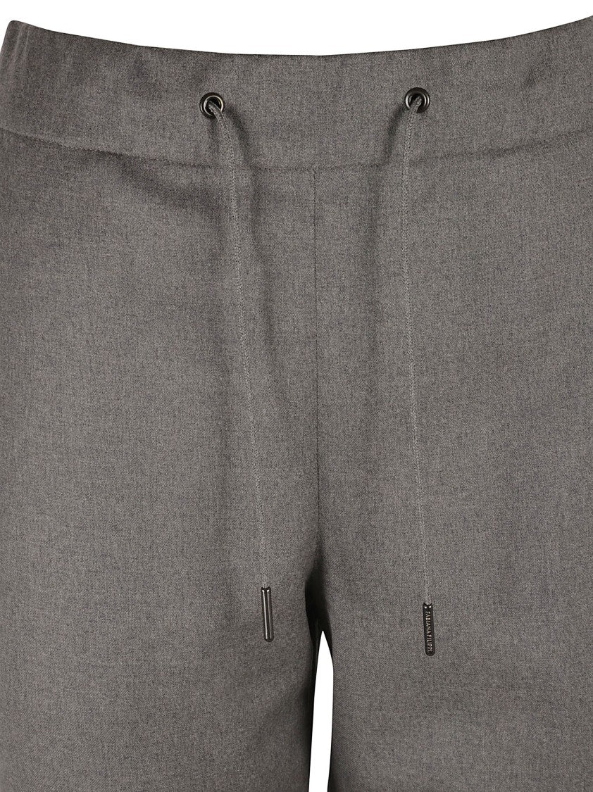 Fabiana Filippi Tailored Grey Trousers With Drawstring Waist