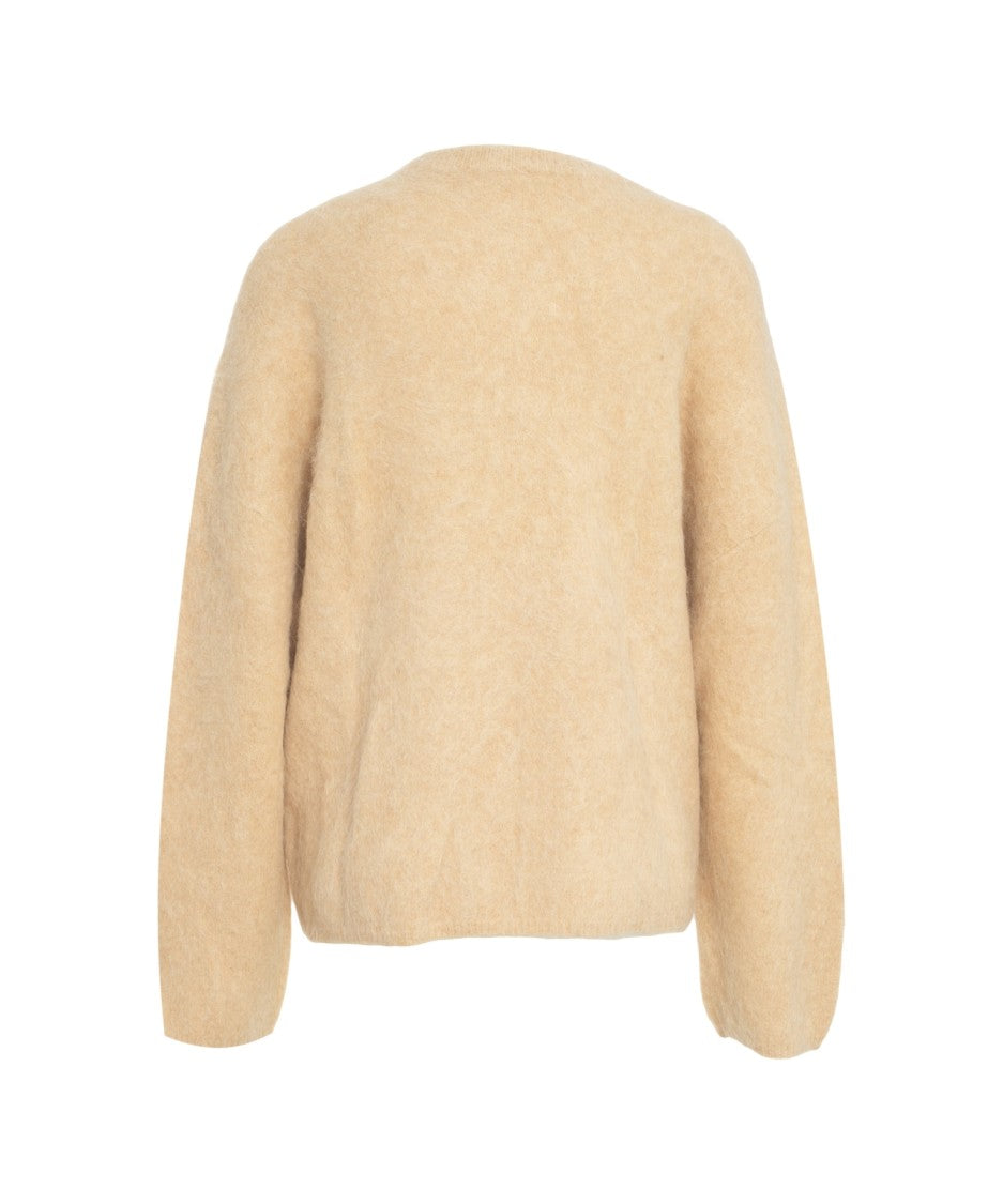 Soft Goat Brushed Cashmere Sweater With Classic Round Neckline