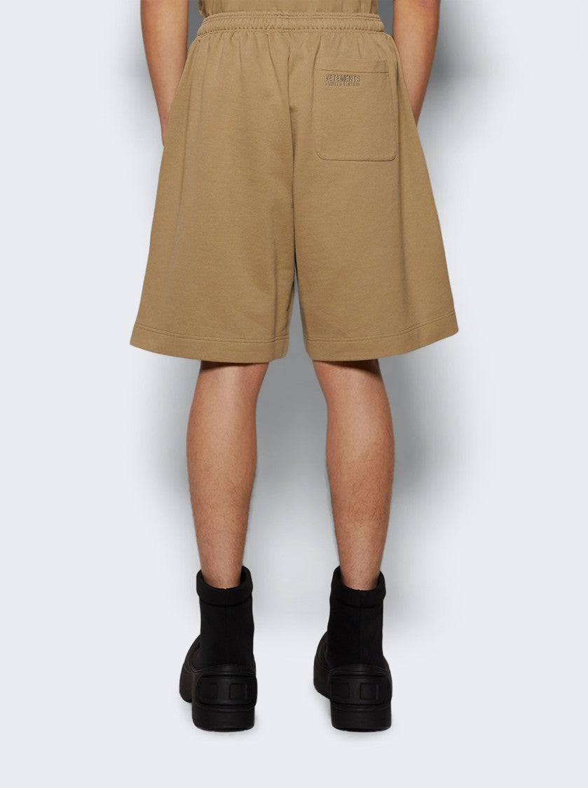 Vetements Oval Logo Shorts Taupe