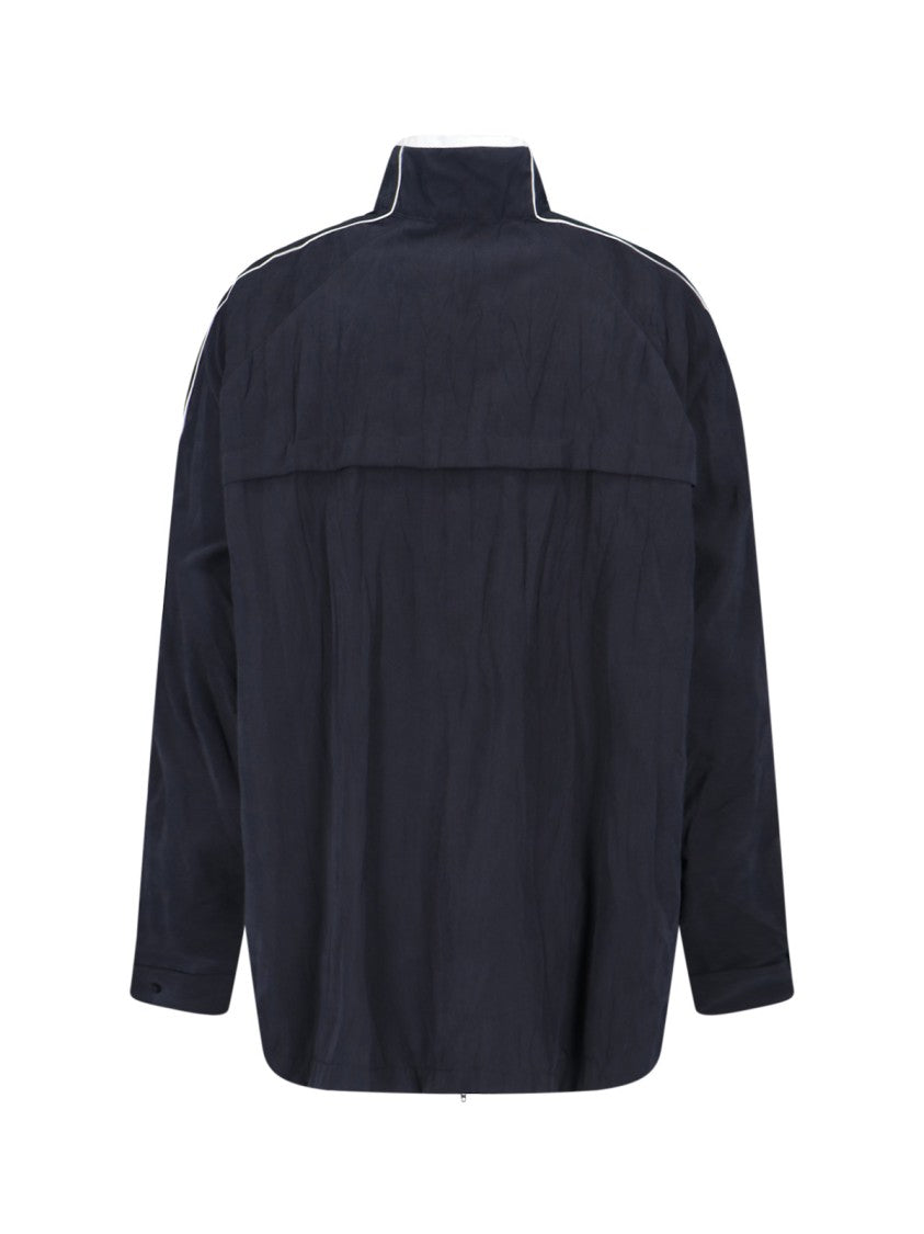 Balenciaga Giazza Zip Logo Jacket With High Collar