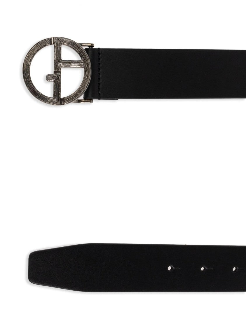 Giorgio Armani Ga-Logo Leather Belt