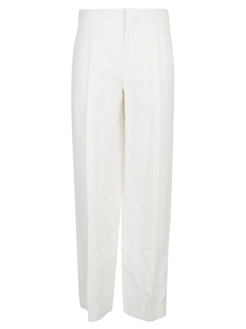 Chloé Relaxed Fit Straight Leg Linen Trousers