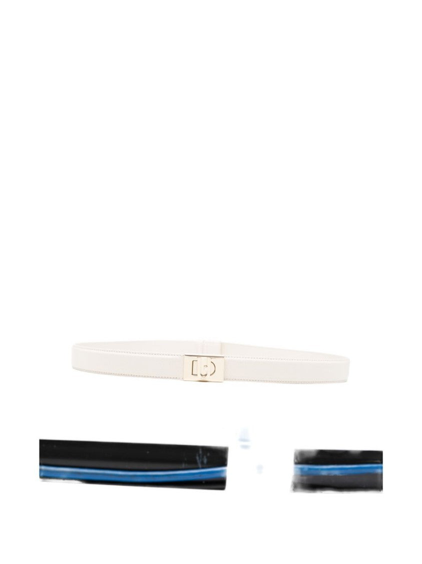 Furla Ivory Logo Buckle Belt