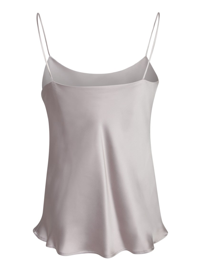 Herno Hem Blouse In Flowing Chantilly Satin