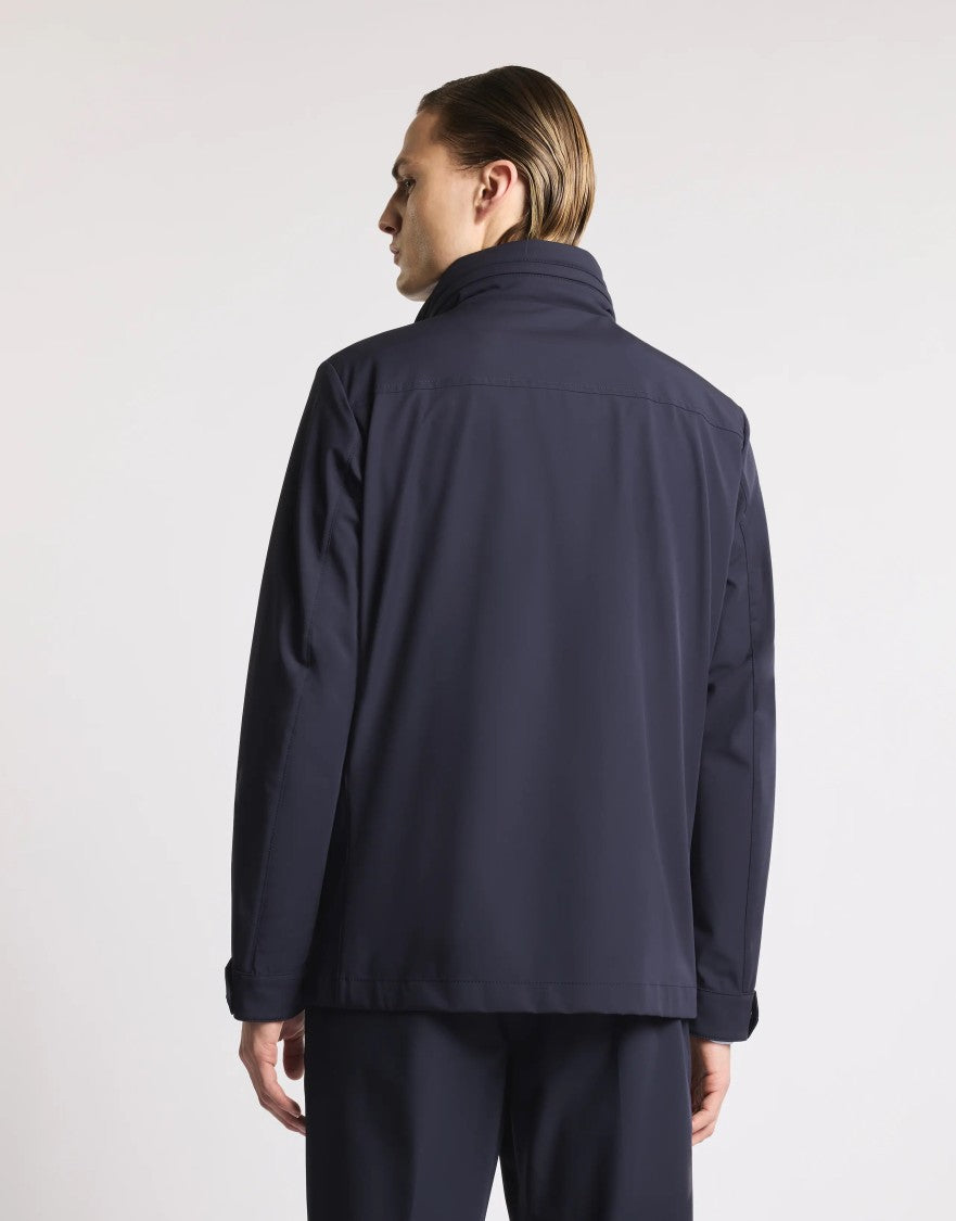 Fay Navy Blue Field Stretch Utility Jacket