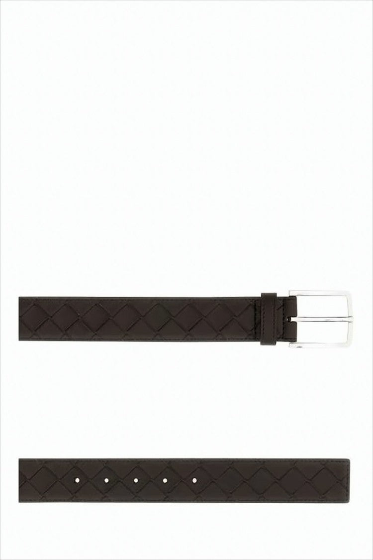 Bottega Veneta Leather Belt With Subtle Woven Pattern