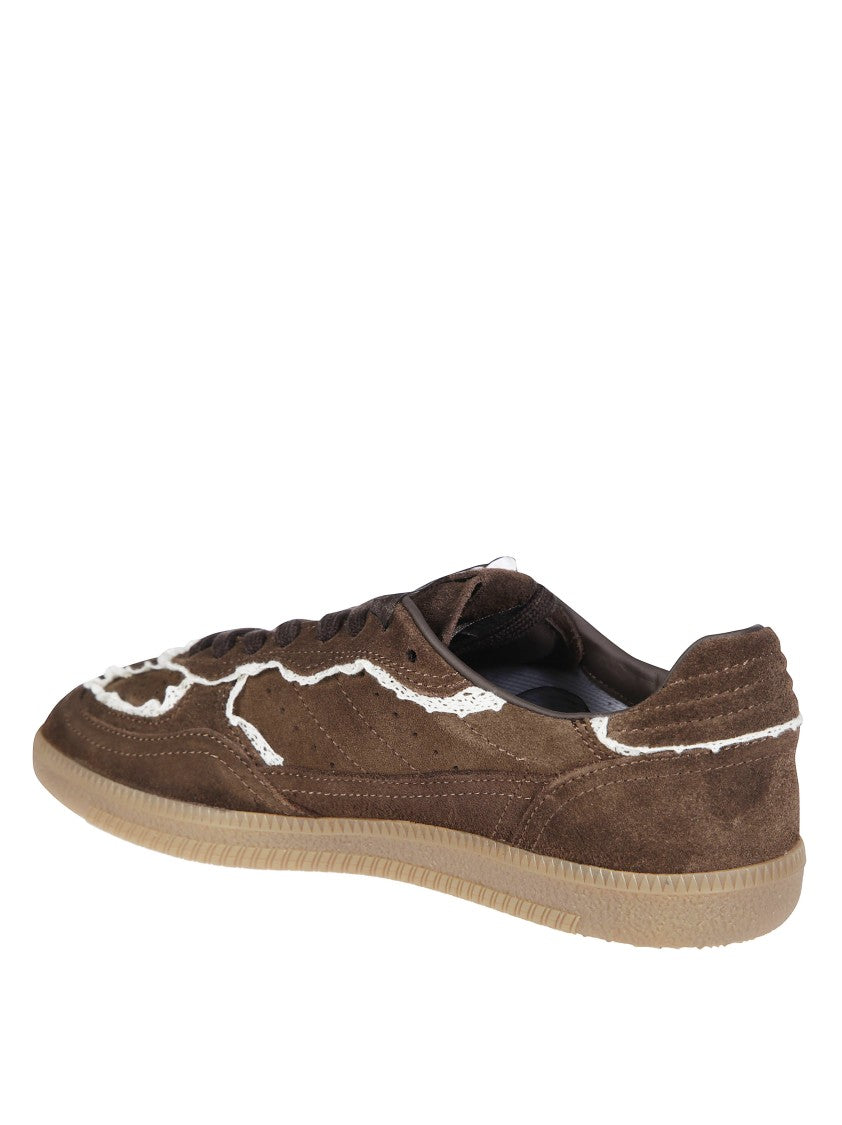 Alohas Crochet Chocolate Brown Suede Sneakers