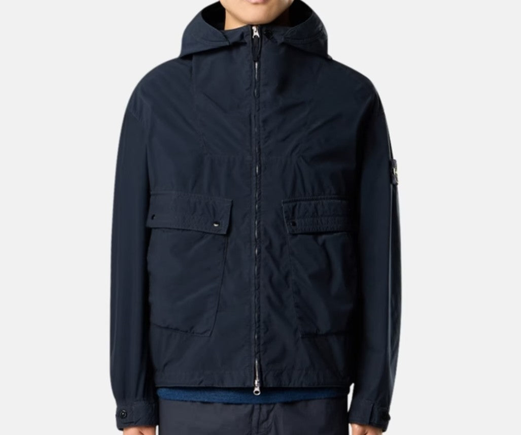 Stone Island Boxy Short Parka With Front Zipper Closure