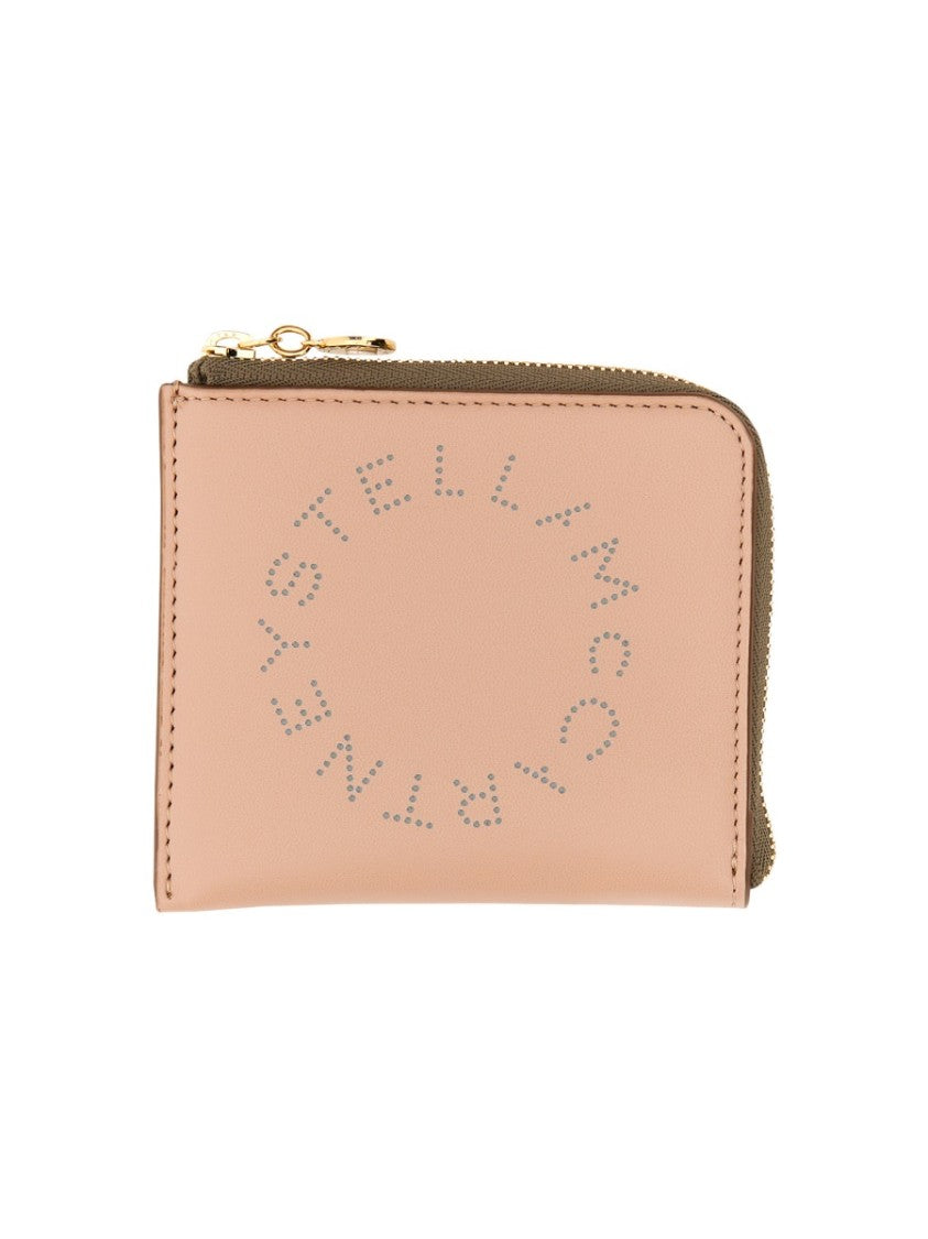 Stella Mccartney Compact Zipped Wallet With Front Logo Detail