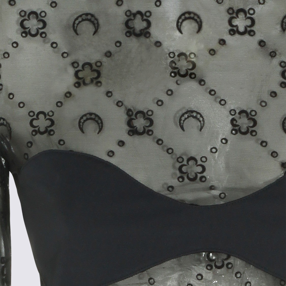 Marine Serre Sheer Floral Crescent Moon Bodysuit