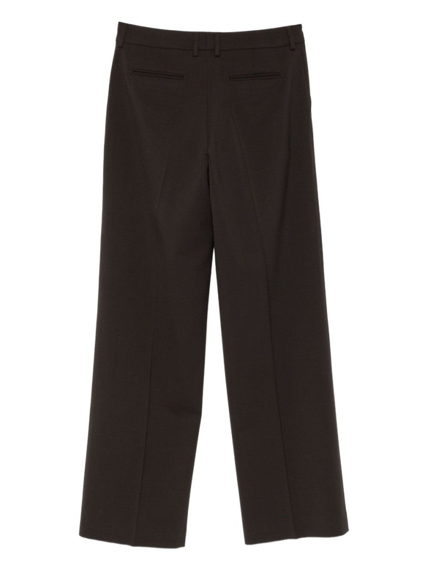 Pt Torino Dark Brown Tailored Trousers With Structured Silhouette