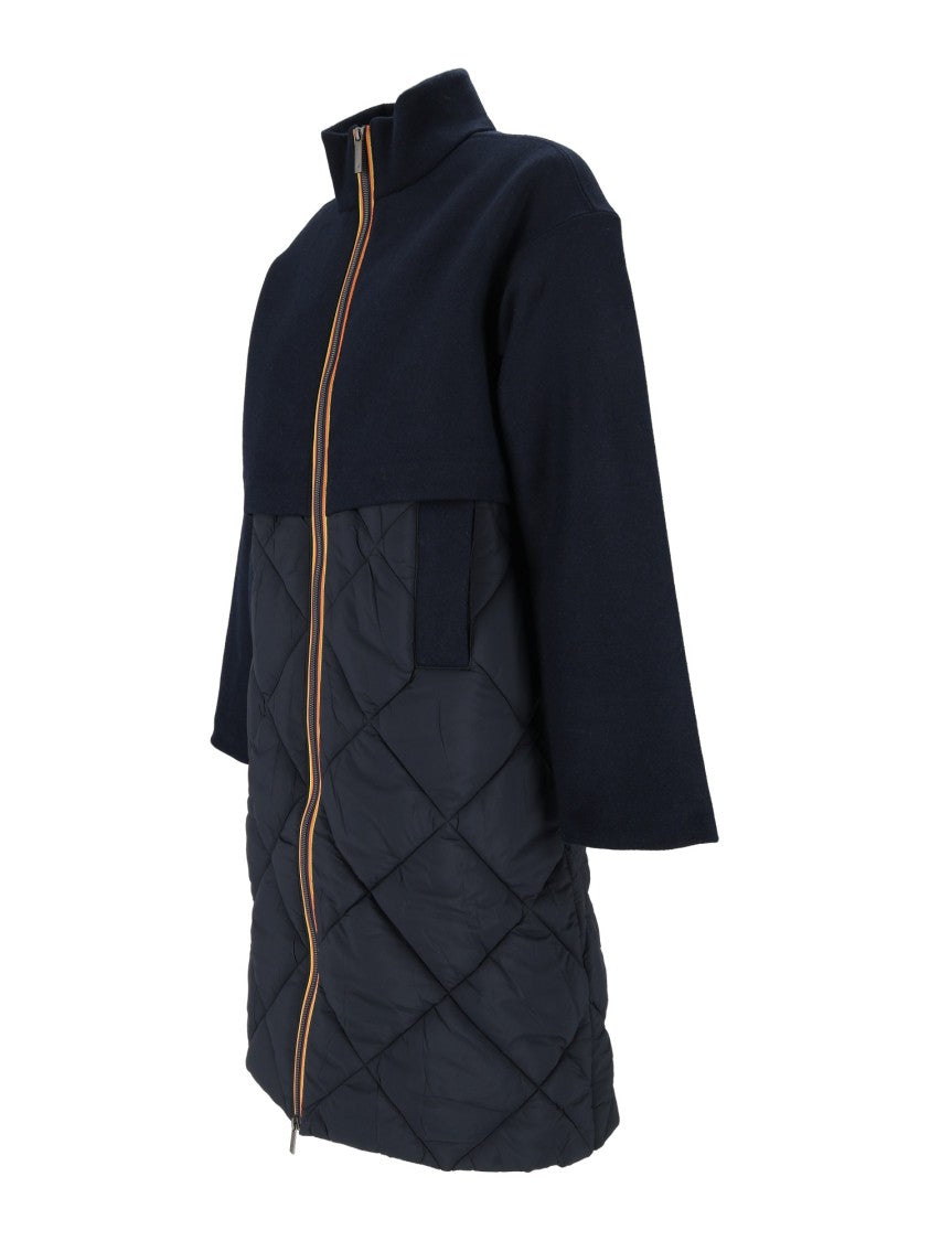 K-Way Mindy Quilted Wool-Nylon 3/4-Length Coat