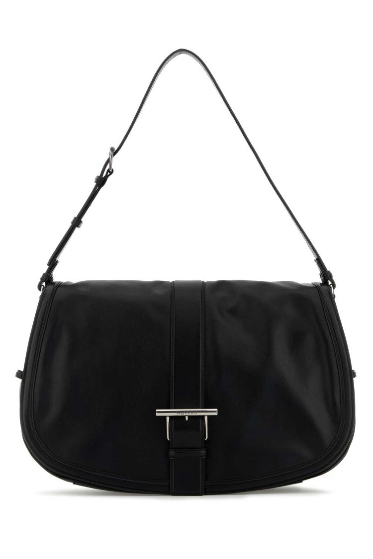 Alexander Mcqueen Black Leather Maxi Satchel Shoulder Bag