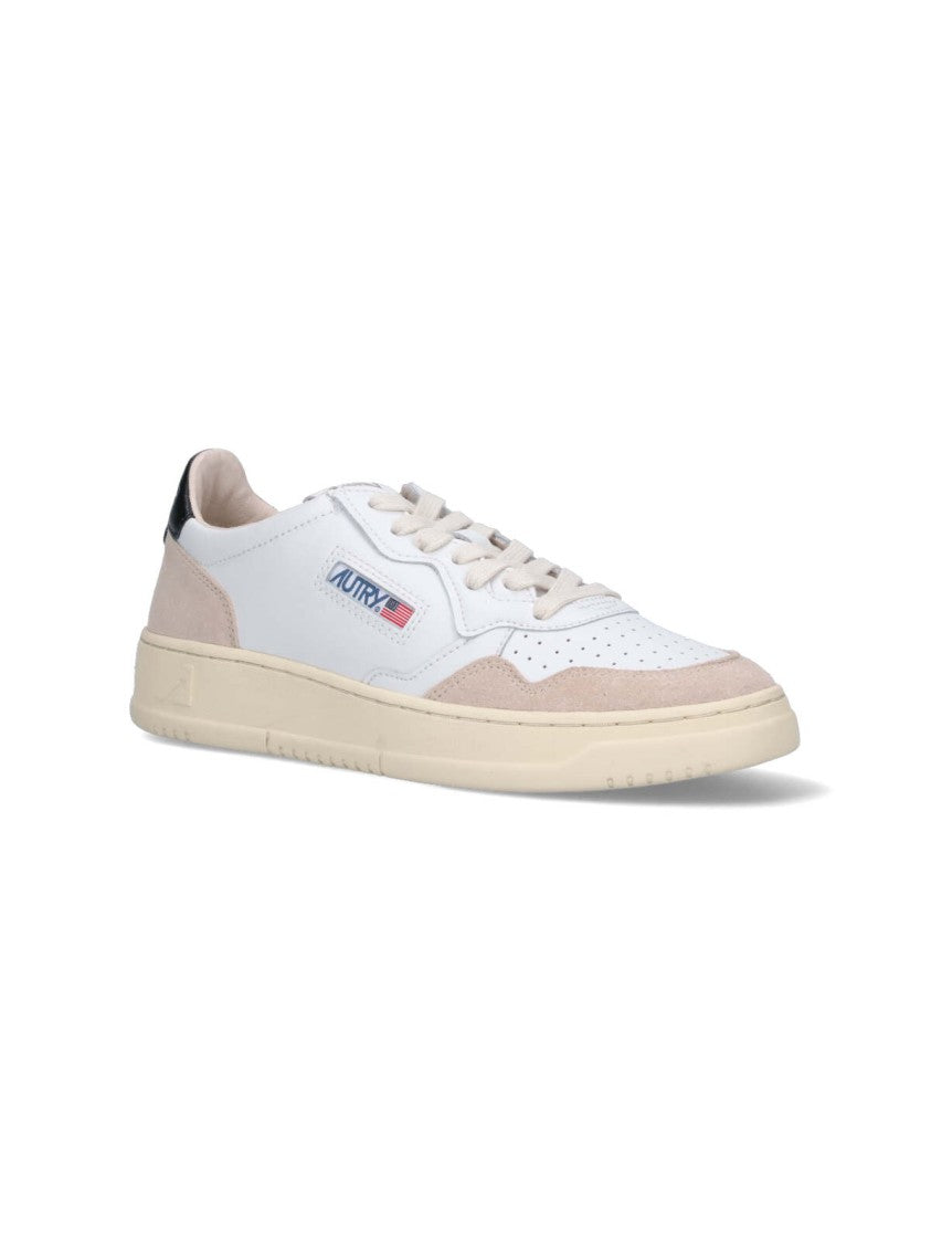 Autry Low-Top Sneakers With Beige Suede Accents