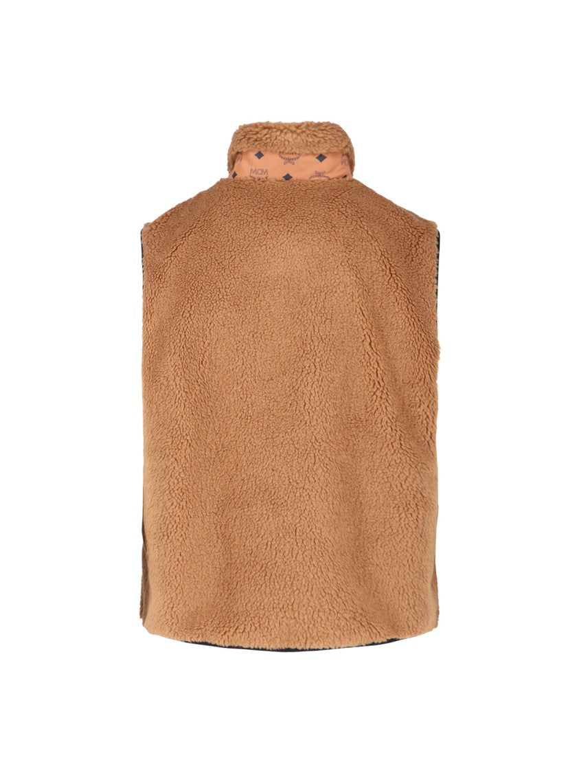 Mcm Plush Zip-Up Jacket With Teddy Texture