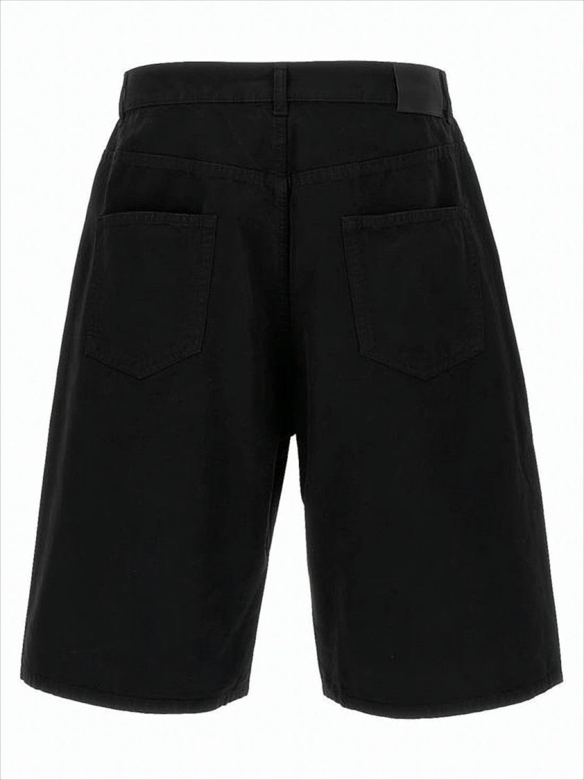 Saint Laurent Mid-Thigh Black Shorts In Classic Five-Pocket Design