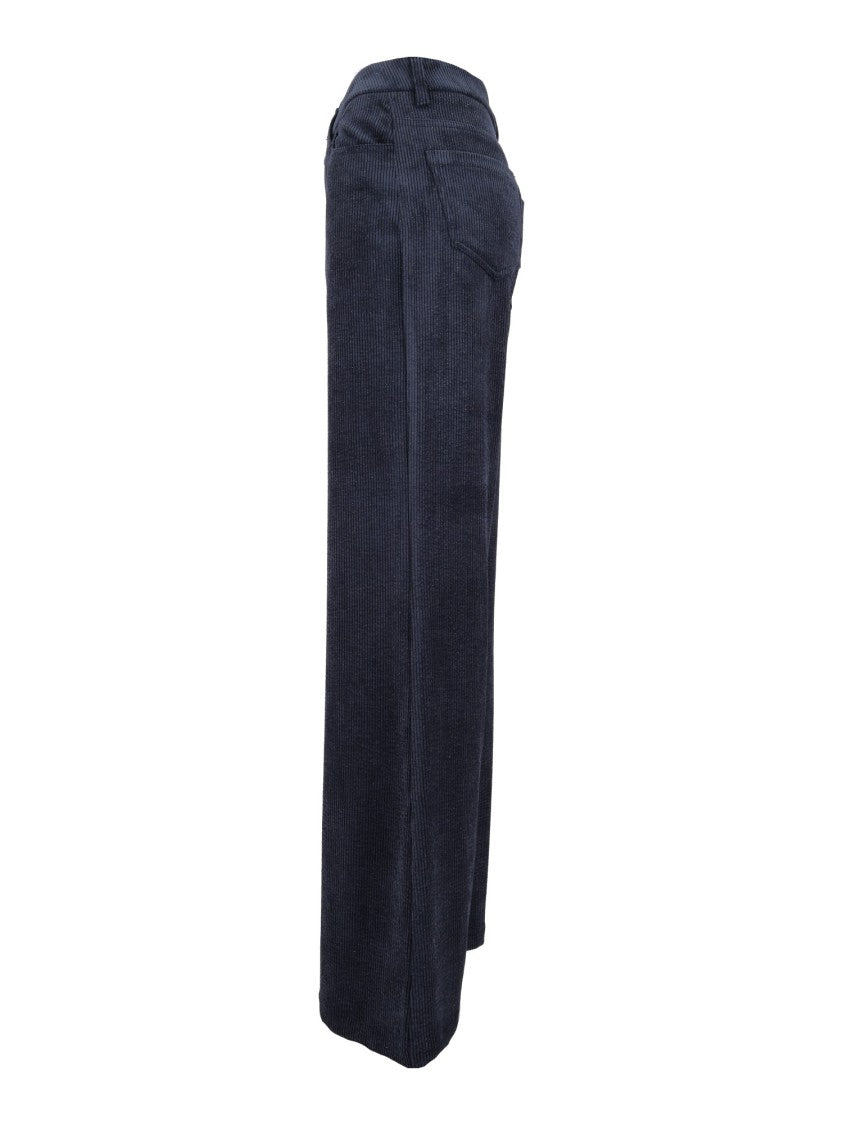 Ermanno Scervino High-Waisted Textured Corduroy Wide-Leg Pants