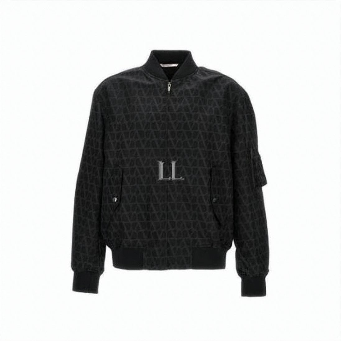 Valentino Garavani Monogram Pattern Bomber Jacket With Fitted Silhouette