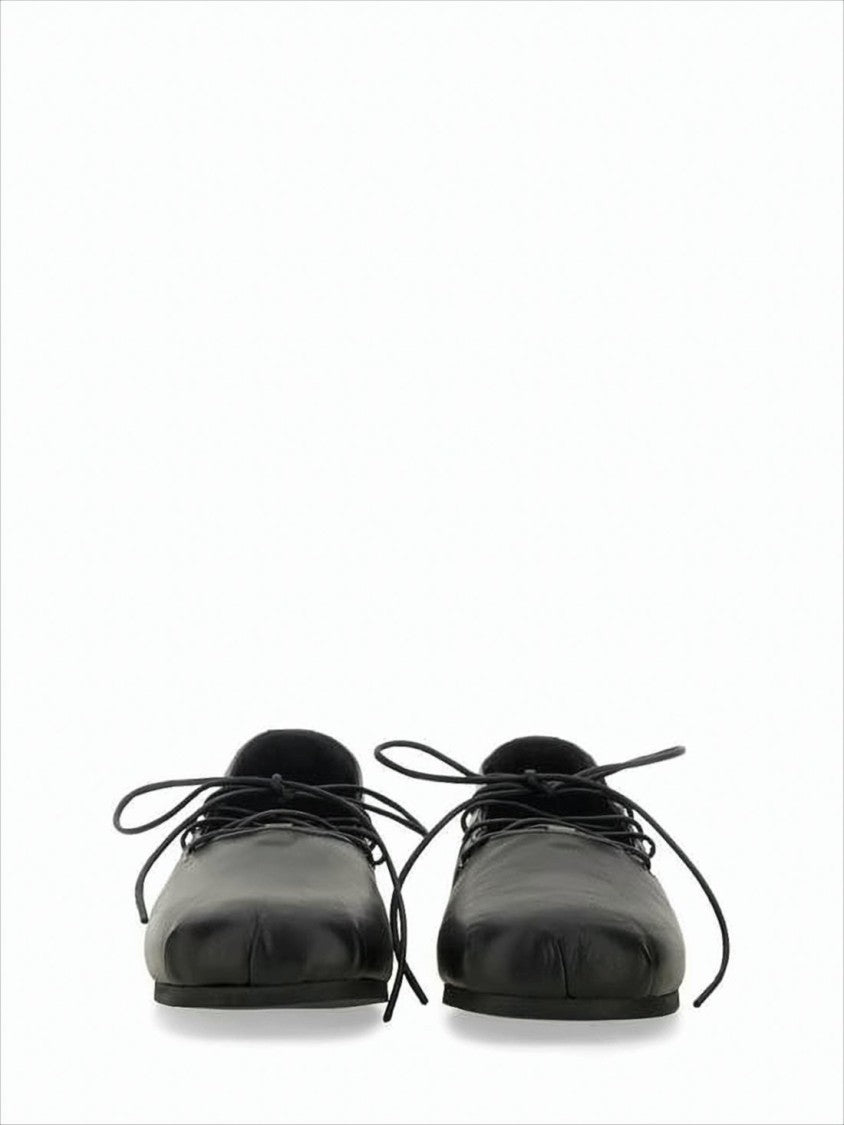 Our Legacy Minimalist Black Flats With Smooth Leather